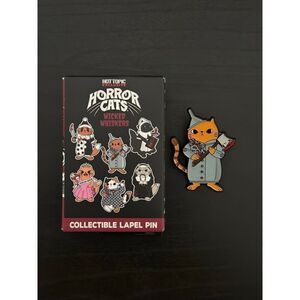 Horror Cats Wicked Whiskers Halloween Pin (Orange Cat)